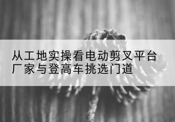蔡甸电动剪叉升降平台厂家-从工地实操看电动剪叉平台厂家与登高车挑选门道